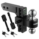 a ball hitch with two sets of keys and locking pins
