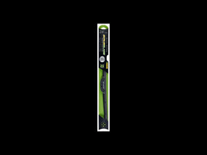 a wiper blade in its black and green packaging