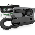 a black hitch shackle sits in front of its packaging